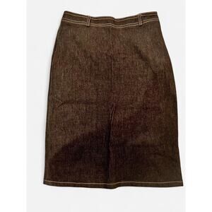 French Connection Dark Blue Gray White Stitch Denim Skirt